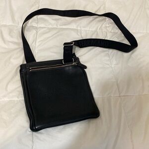 Authentic Salvatore Ferragamo Pebbled Calfskin Leather Side Bag